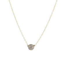 Button White Diamond Diamond Drop Necklace