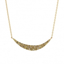 Crescent Brown Diamond Gold Necklace