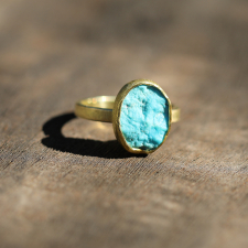 Rough Turquoise Gold Ring Image