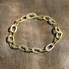 18k Yellow Gold Rolled Oval Link Bracelet Image