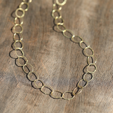 Medium Oval Link 18k Gold Chain Necklace Image