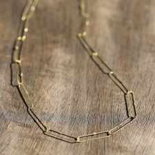 Stretched Link 18k Gold Chain Necklace Image