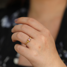 Faceted Pink Spinel Gold Ring Image