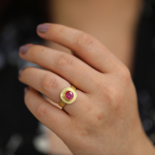 Faceted Ruby Gold Ring Image