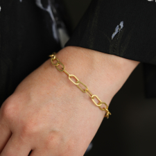 18k Yellow Gold Rolled Oval Link Bracelet Image