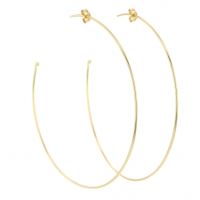 Extra Large Lightweight 18k Yellow Gold Hoop Earrings Image