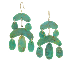 Mini Chandelier Green Turquoise Earrings Image