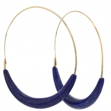 Lapis 10k Gold XL Hoop Earrings Image