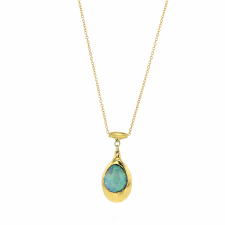 Opal Bead Pendant 18k Gold Necklace