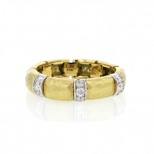 18k Gold Flexible Ring with Diamonds Image