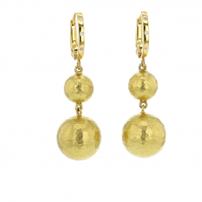 Hammered 18k Yellow Gold Ball Earrings Image