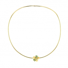 Giardino Emerald and Diamond Flower Gold Necklace Image