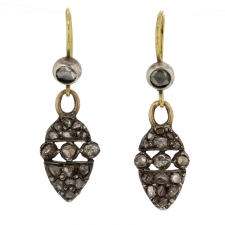Antique Victorian Silver and Gold Diamond Earrings Image