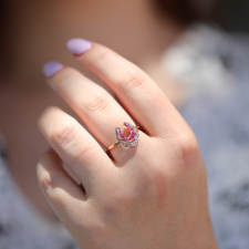 Antique Horse Shoe Ruby and Diamond Ring Image