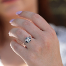 Platinum Diamond and Sapphire Vintage Ring Image