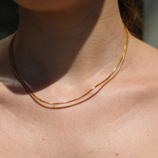 14K Gold Snake Chain Necklace Image