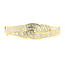 Gold Diamond Baguette Bangle Bracelet Image