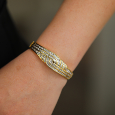 Gold Diamond Baguette Bangle Bracelet Image