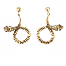 Vintage Gold Snake Earrings