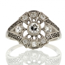 Platinum Diamond Vintage Deco Ring Image