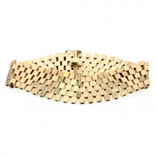 Vintage 14K Gold Brick Link Bracelet Image