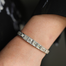 Vintage Platinum Diamond Link Bracelet Image