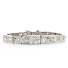 Vintage Platinum Diamond Link Bracelet Image