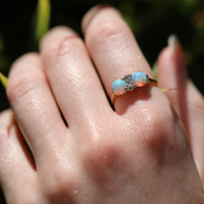 Antique Gold Opal and Diamond Ring Image