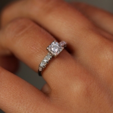 White Gold Solitaire Diamond Vintage Ring Image