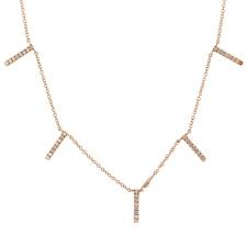 Rose Gold Bar Pave Reversable Necklace Image