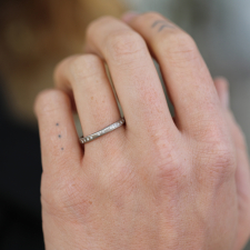 Scattered Diamond Eternity 18k Palladium Band Image
