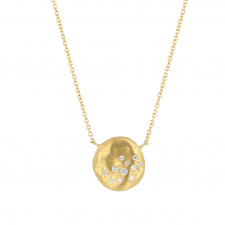 Large Dew Disc 18k Gold Necklace Image