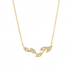 Diamond Leaf 18k Gold Necklace