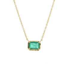 18k Gold Emerald Necklace Image