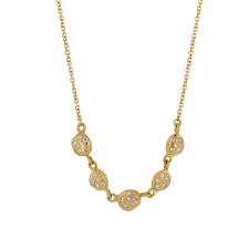 Five Nugget Diamond Gold Necklace Image