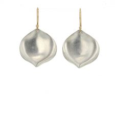 Silver Rose Petal Earrings Image