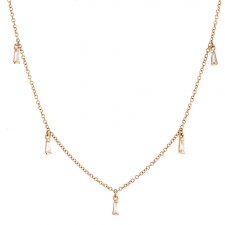 Diamond Baguette 14k Rose Gold Necklace Image