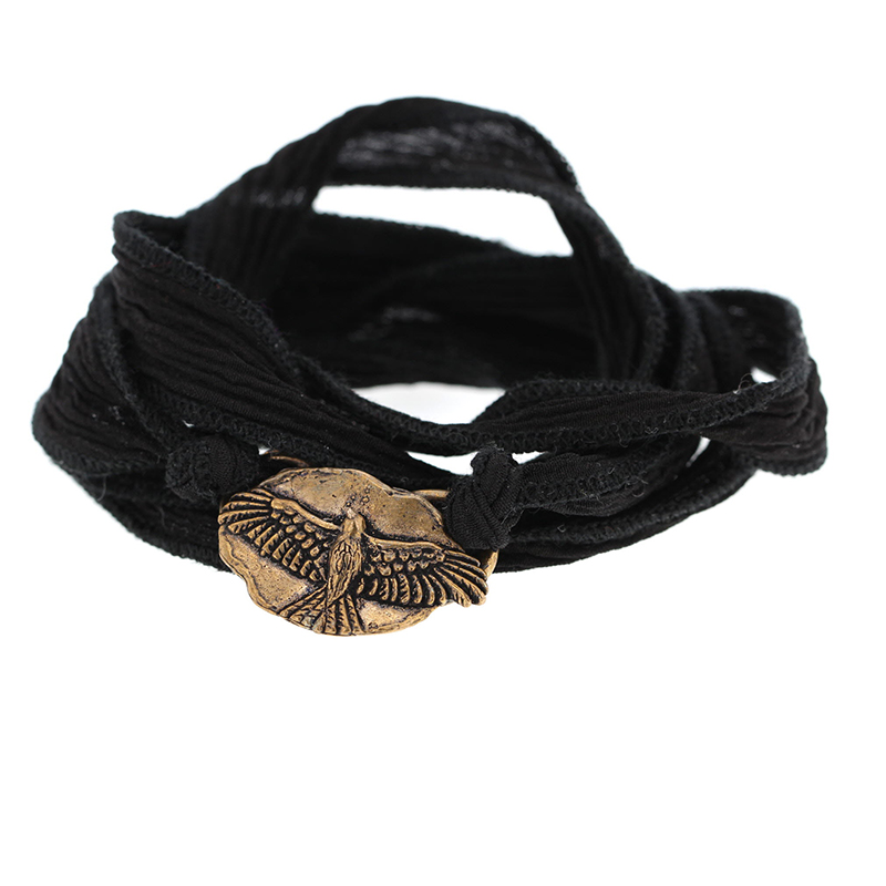 Bronze Eagle Silk Charm Bracelet