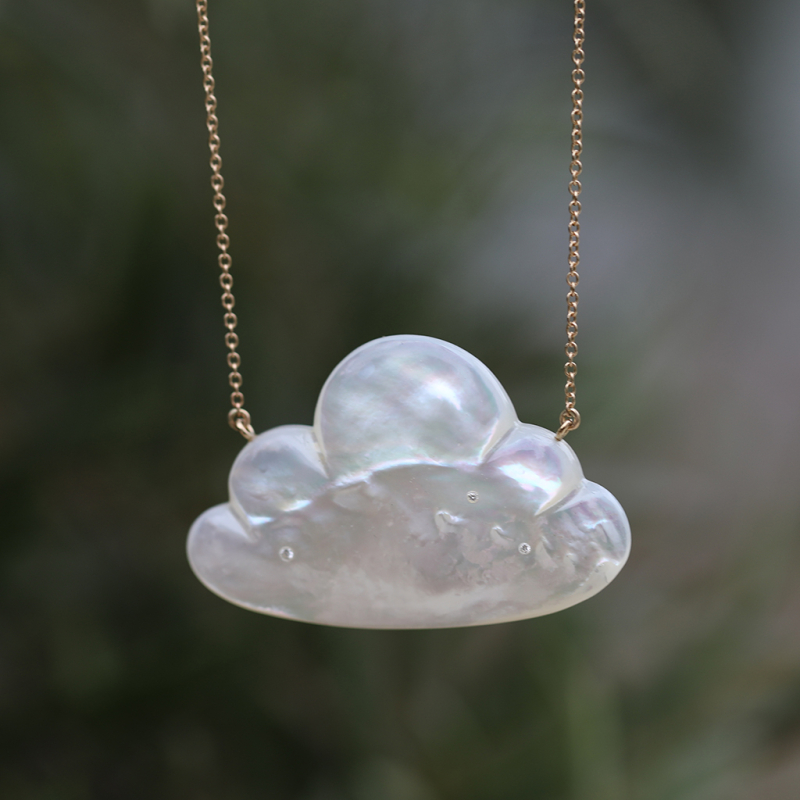 Large Mother of Pearl Cloud Necklace