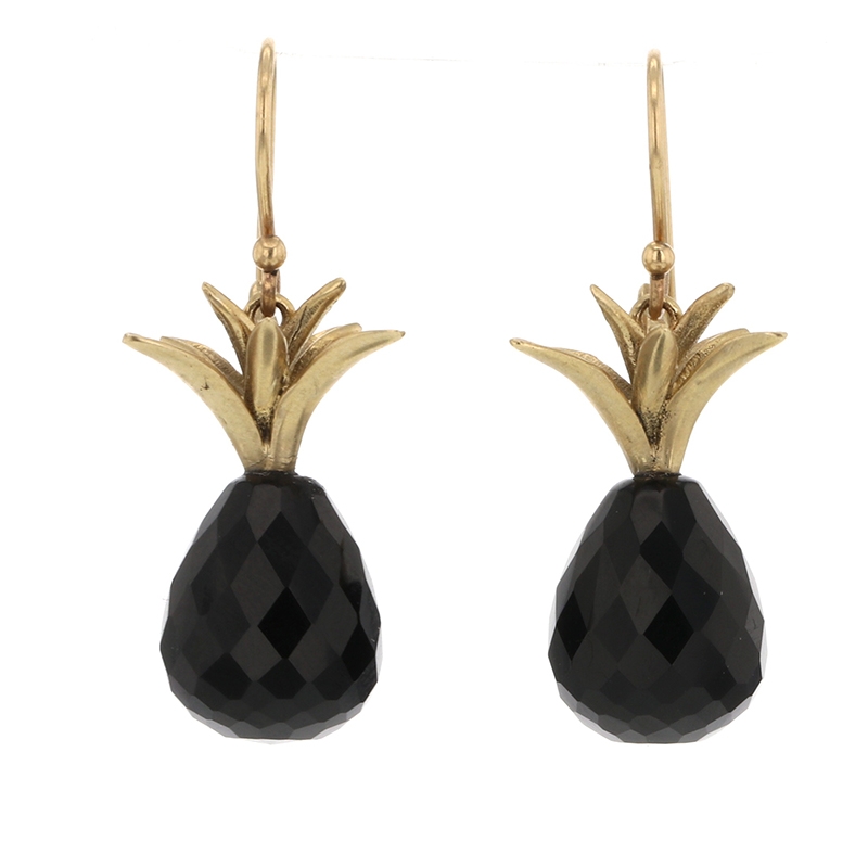 Black Onyx Pineapple Earrings