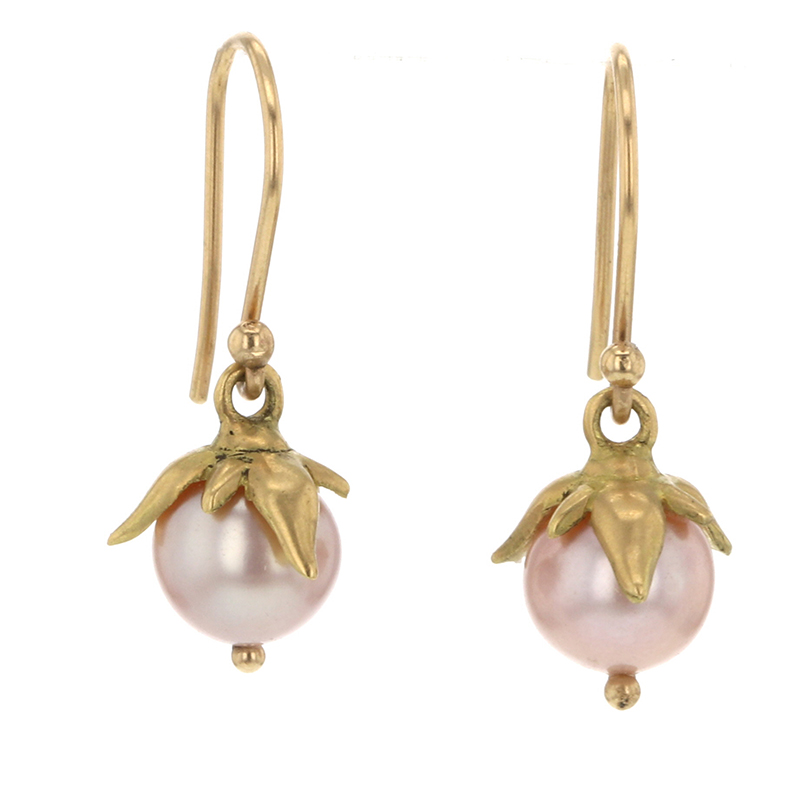 Pink Pearl Berry Earrings