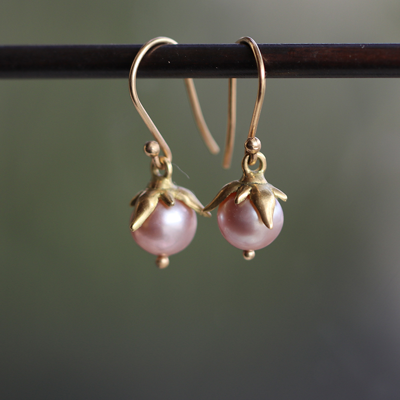 Pink Pearl Berry Earrings