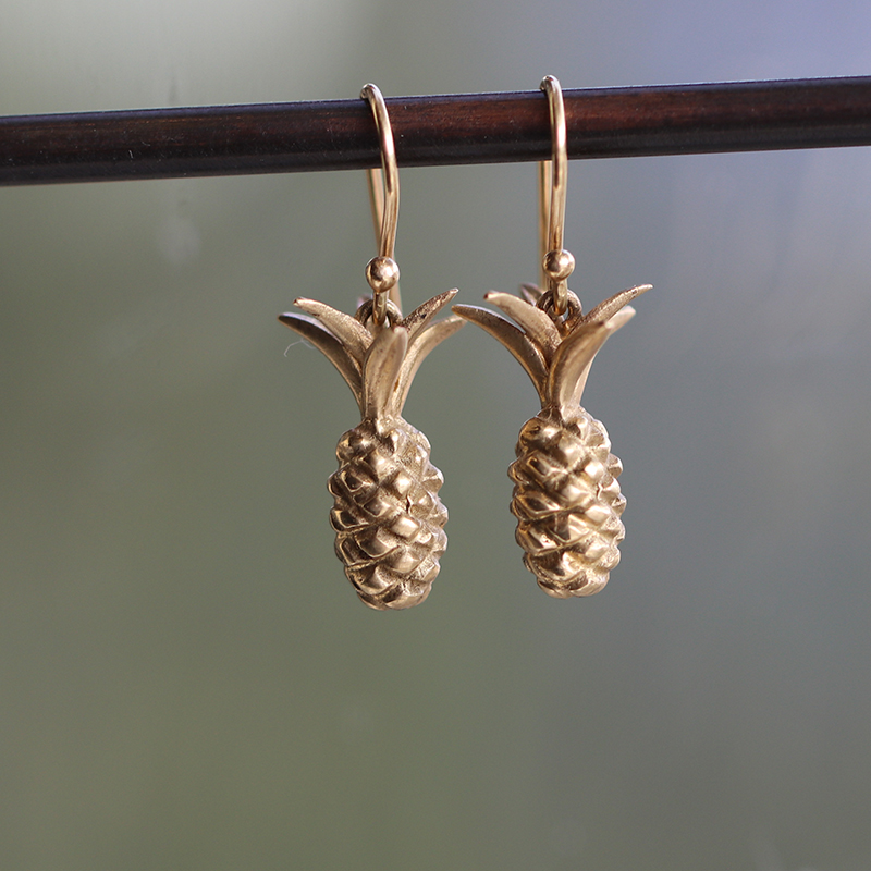 10k Gold Pineapple Earrings