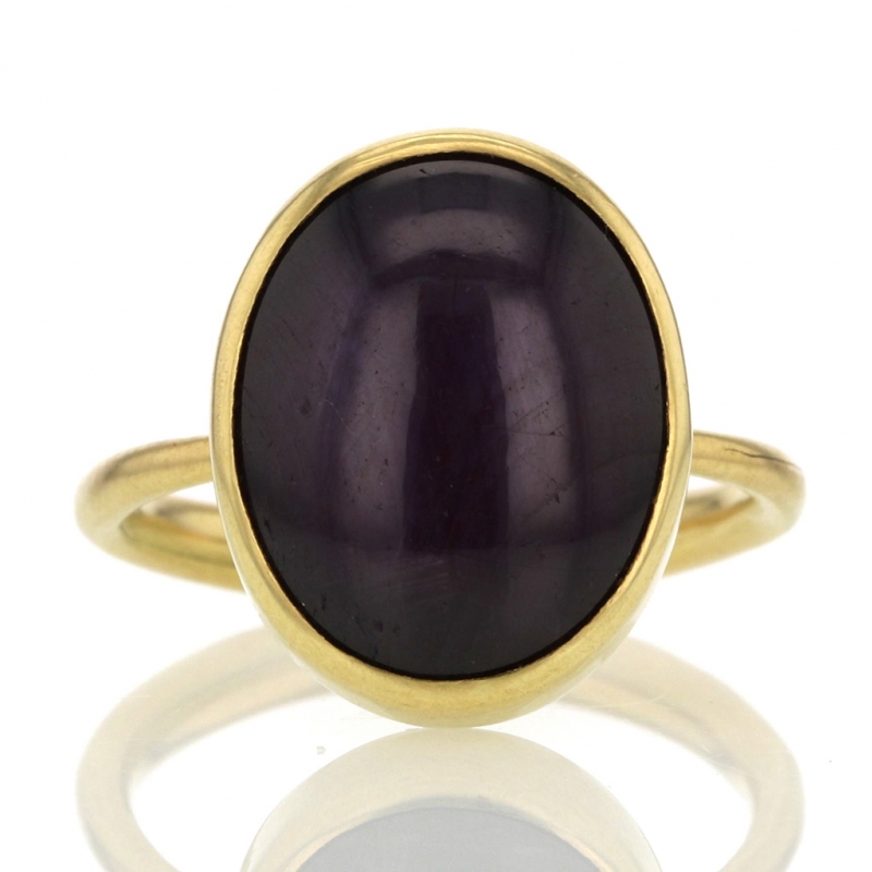 Chatoyant Ruby Gold Ring