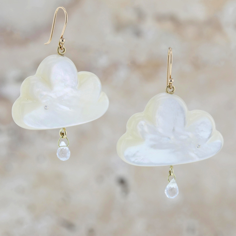 Large Mother of Pearl Daydreamer Cloud Earrings