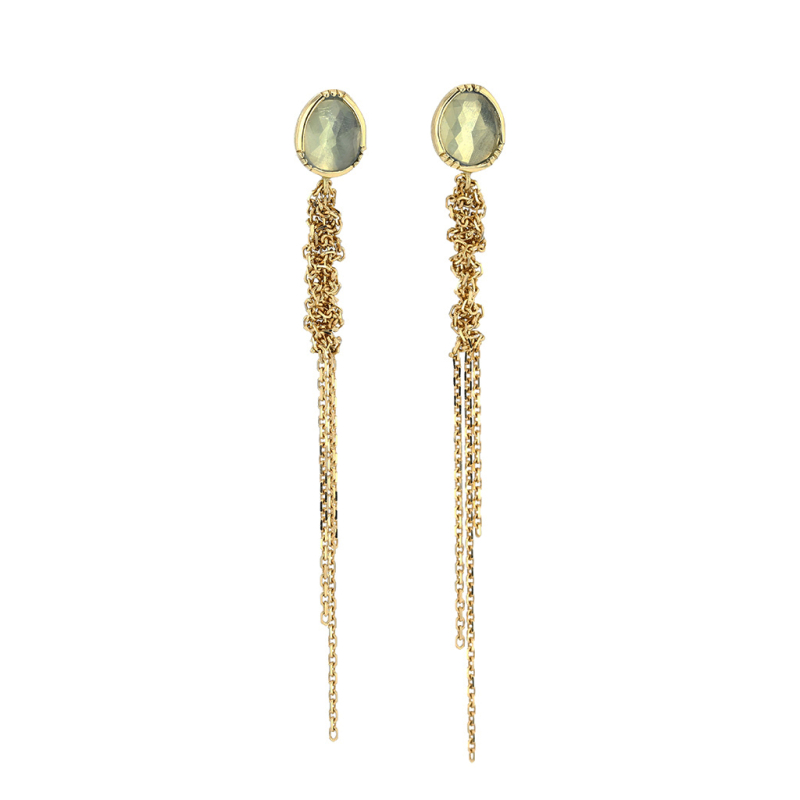 Aquamarine Waterfall 18k Gold Earrings