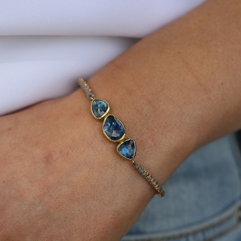 Brooke Gregson | Triple Blue Sapphire Woven Bracelet at Voiage Jewelry