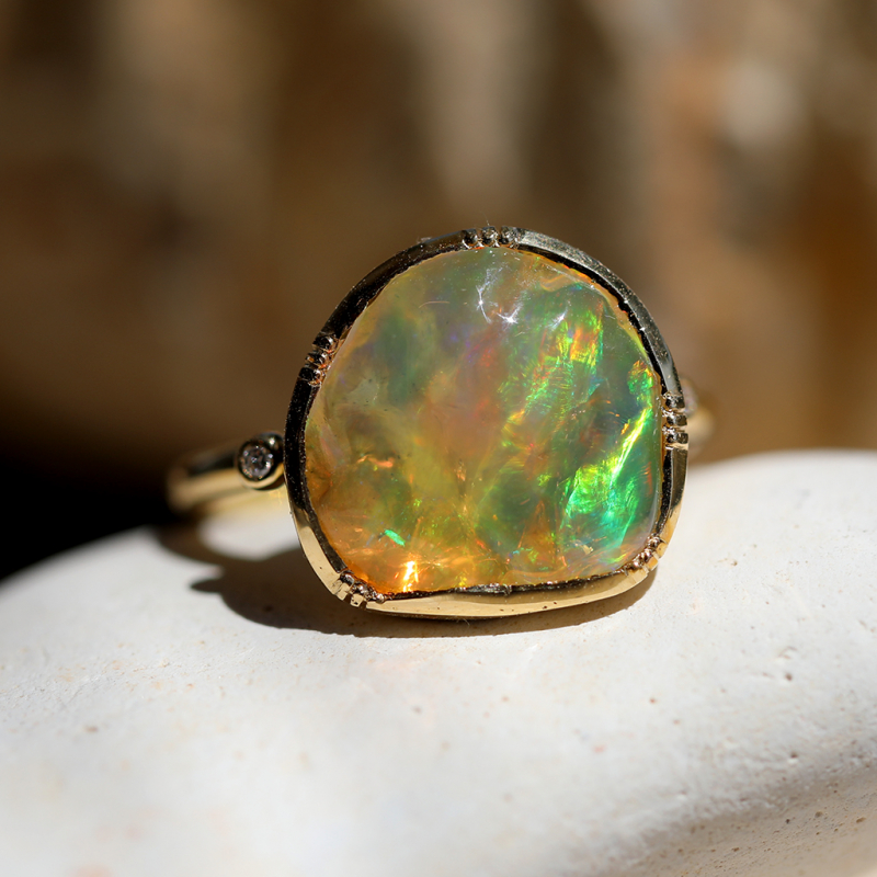 Orange Fire Opal Glowstone Ring | Patrick Adair Designs