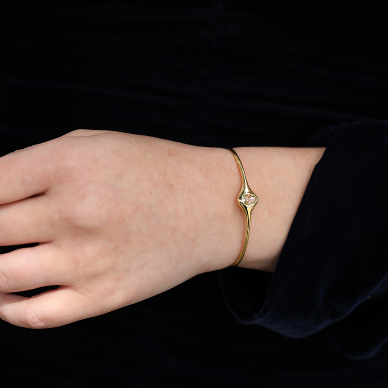 Pear Diamond 18k Gold Cuff Bracelet