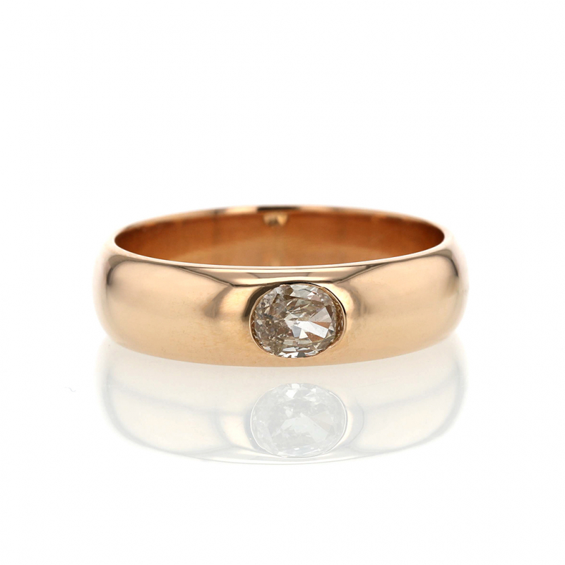 Rose Gold Diamond Cognac Diamond Band Ring